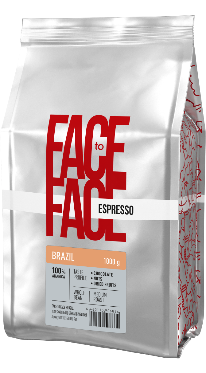 Упаковка кофе BRAZIL из отборной арабики натуральной обработки от Face to Face