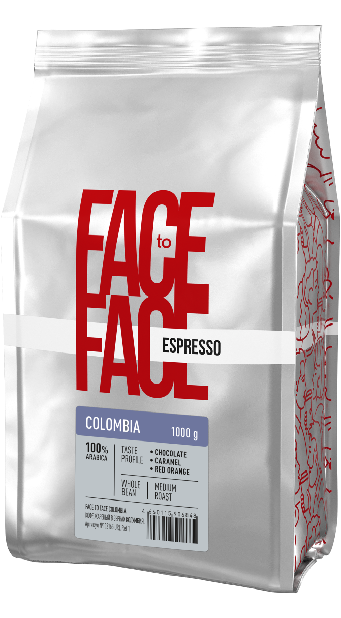 Упаковка кофе COLOMBIA из отборной арабики мытой обработки от Face to Face
